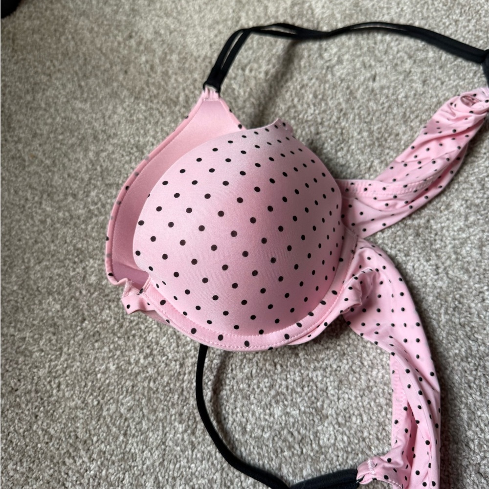 Victoria's Secret Pink and Black Dotted Bra